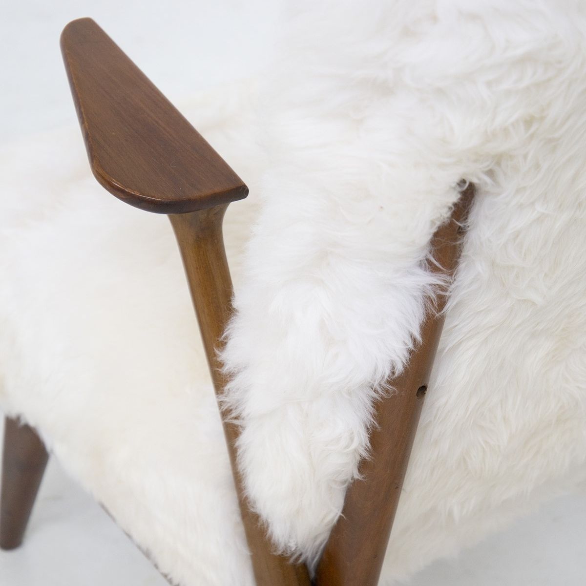 Pair of Italian Fur Armchairs Attributed to Giuseppe Scapinelli