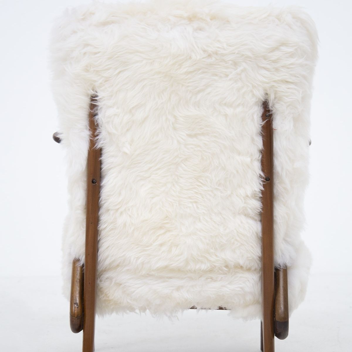 Pair of Italian Fur Armchairs Attributed to Giuseppe Scapinelli