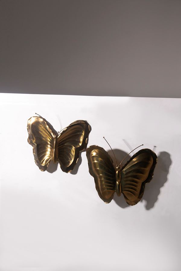 Ravarini  Castoldi Milano - Pair of butterfly lamps