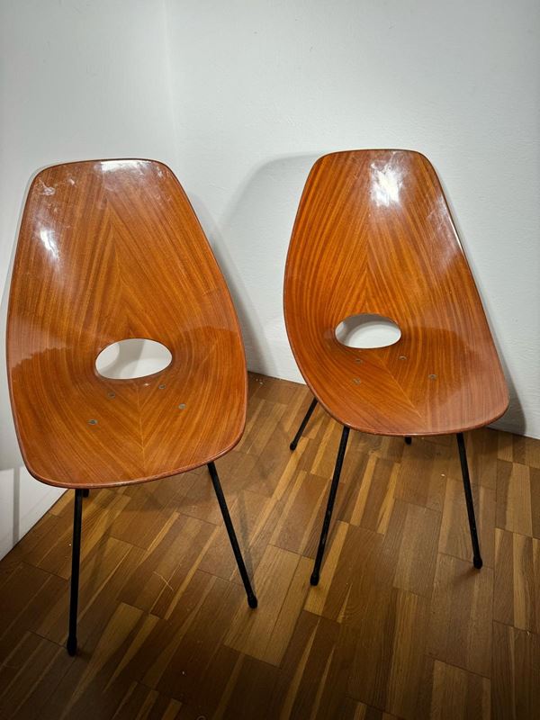 Vittorio Nobili - MEDEA pair of chairs, label
