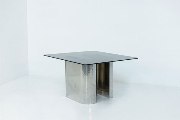 Dining Table Space Age in Steel and Glass