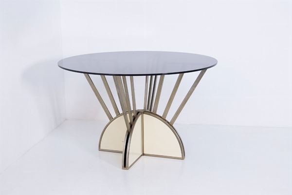 Pierre Cardin - Tavolo Italiano in Acciaio e vetro (Attr.)