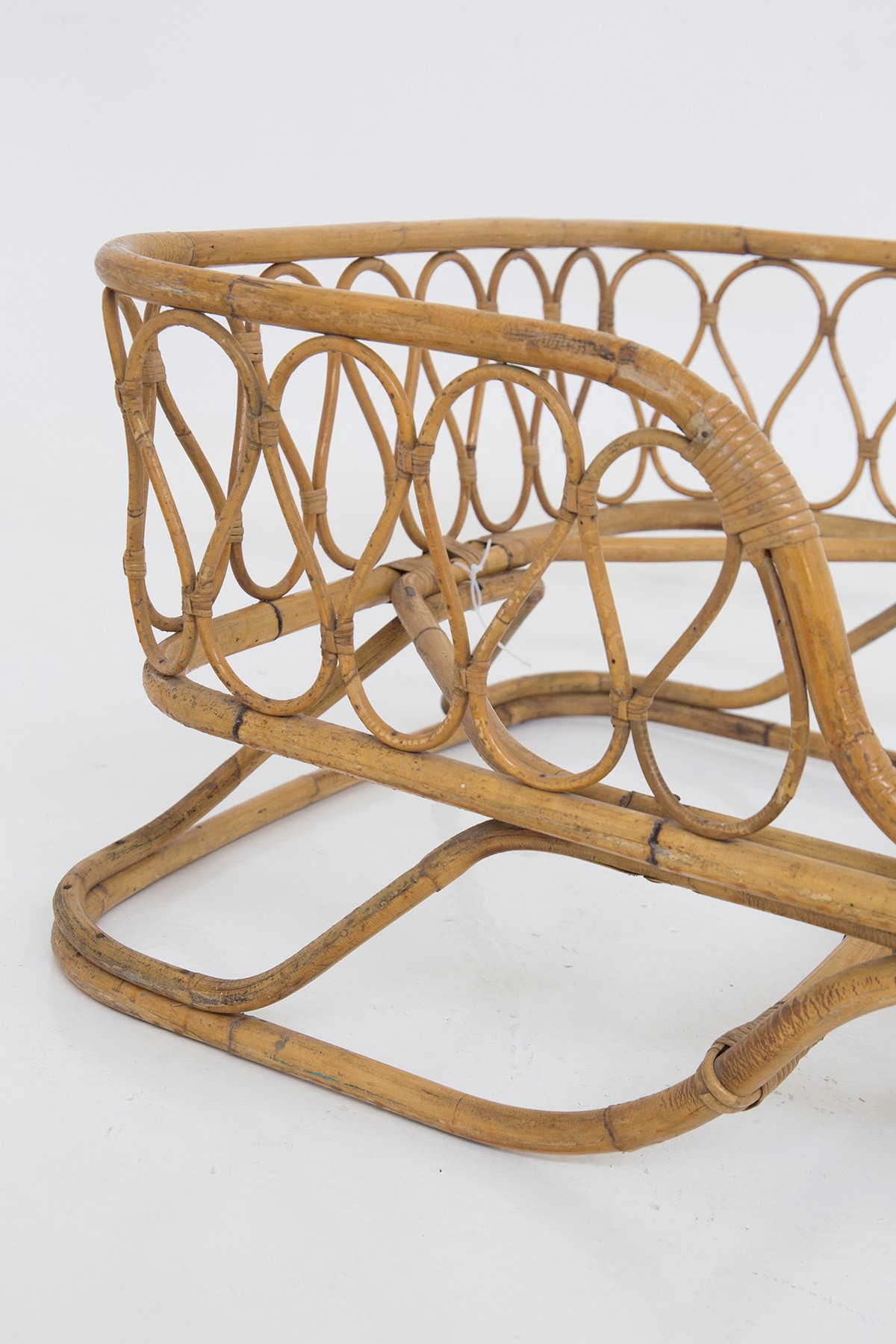 Gio Ponti - Letto singolo in rattan e bamboo (stile anni Cinquanta)