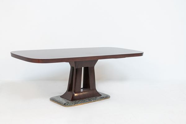 Osvaldo Borsani - Table Osvaldo Borsani Brass Base and Marble 