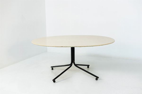 Enzo Mari - Iron and Lacquered Wood Table by Enzo Mari