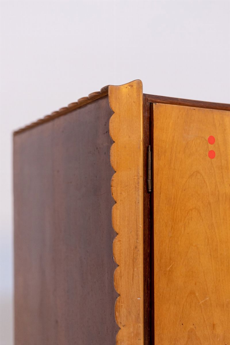 Credenza Italiana in Legno e Ottone (attr.)