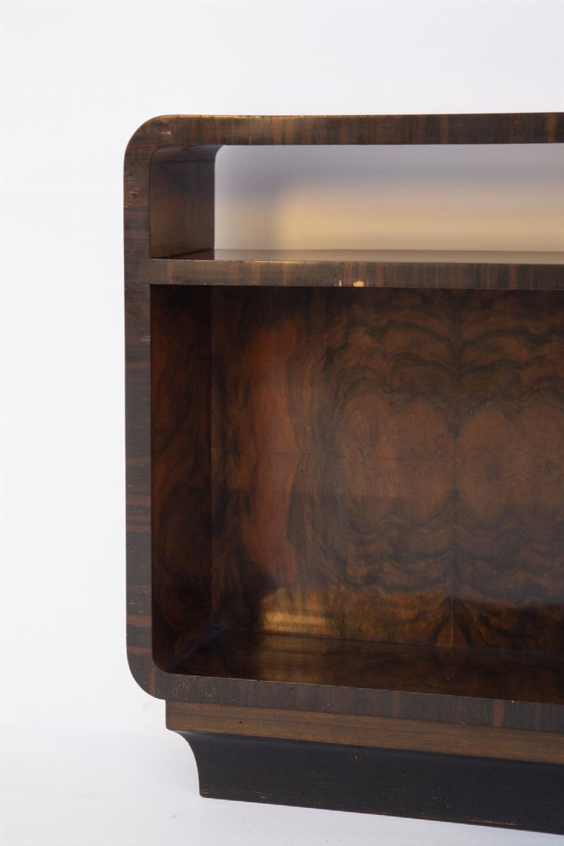 Credenza Razionalista Italiana in Legno di Noce e Bachelite