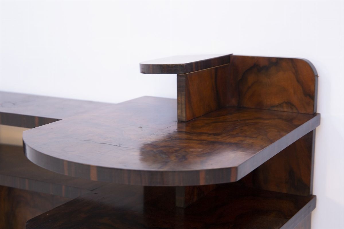 Credenza Razionalista Italiana in Legno di Noce e Bachelite