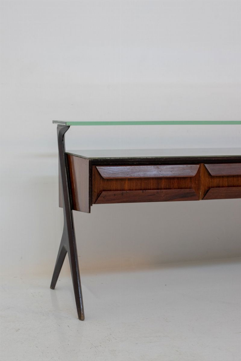 Credenza Italiana D'epoca in Legno e Vetro