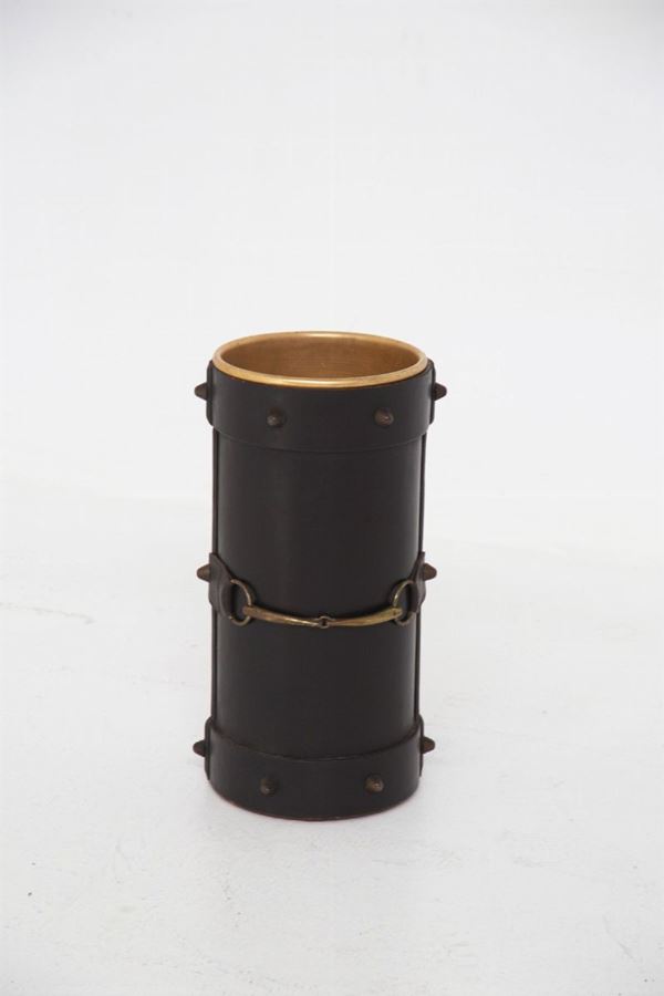 Guccio Gucci - Italian Vintage Umbrella Holder in Leather attr. to Gucci