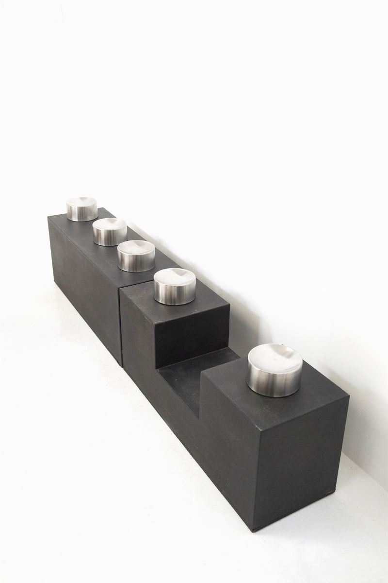 Set di 5 Posaceneri in Acciaio per Artemide, Etichetta Originale