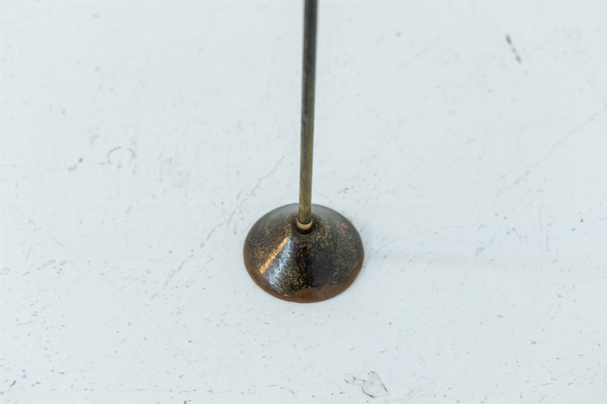 Posacenere in Ottone Italiano con Elementi Decorativi Smaltati, Firmato