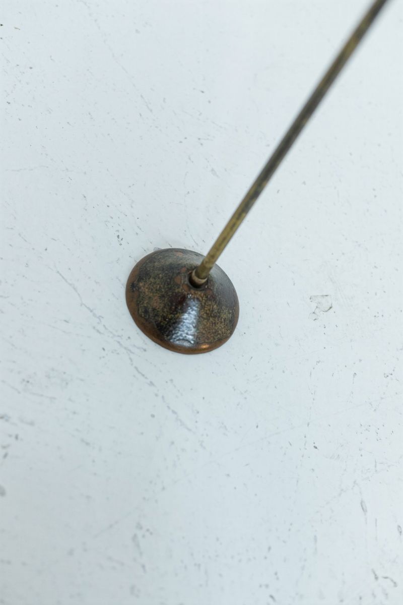 Posacenere in Ottone Italiano con Elementi Decorativi Smaltati, Firmato