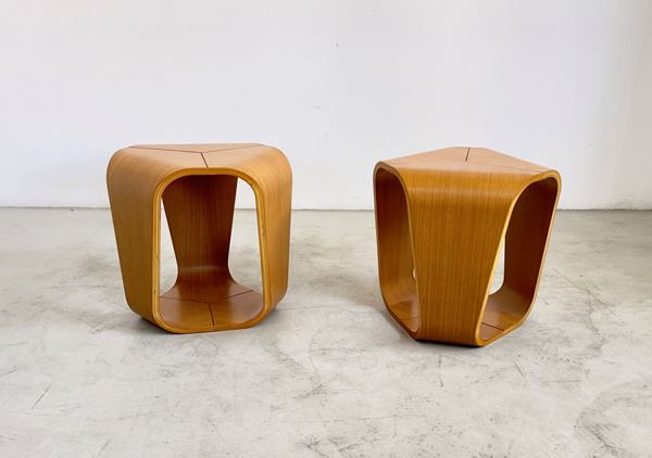 Enrico Cesana - Coppia di Tavolini / Sgabelli Infinity