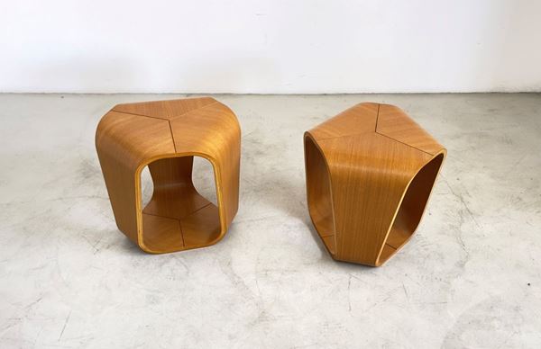 Enrico Cesana - Pair Coffee Tables / Stools Model Infinity