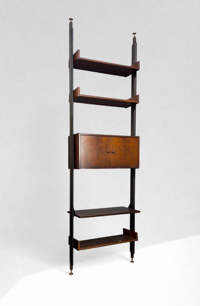 Luigi Sormani - Modulo Libreria in palissandro e metallo