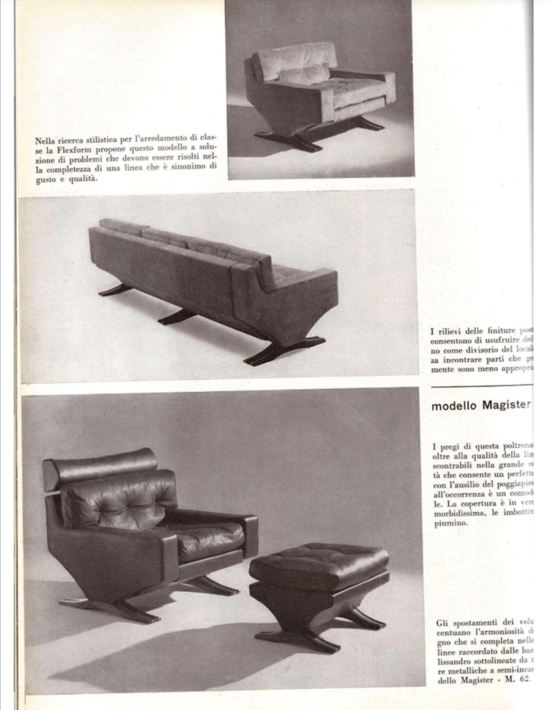 Franz T. Sartori - Poltrona Magister, velluto marrone, 1965