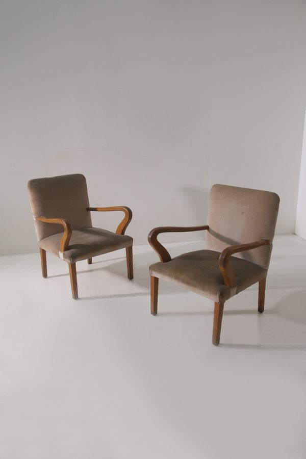 Gio Ponti - Coppia di poltrone Attr.