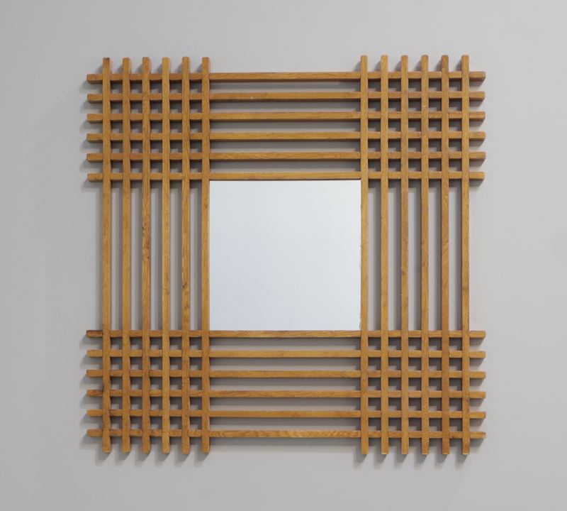 Ettore Sottsass - Specchio in legno di quercia