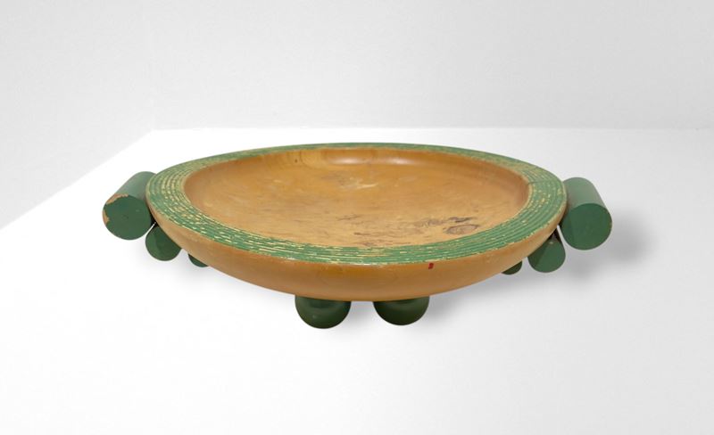 Manifattura Italiana - Vaso futurista in legno tornito e laccato