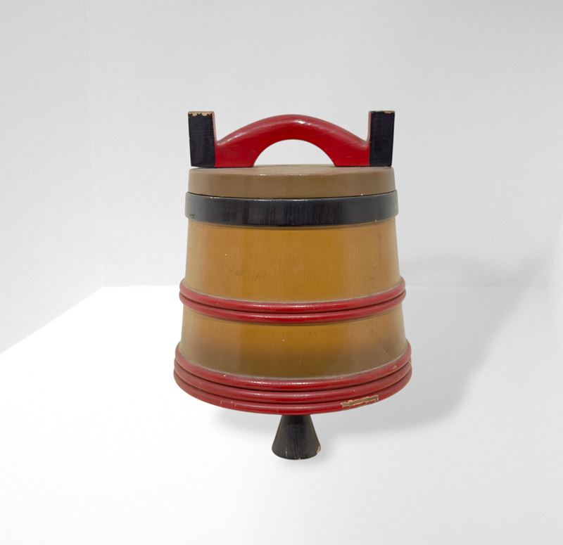 Manifattura Italiana - Vaso futurista in legno laccato con finitura ad aerografo