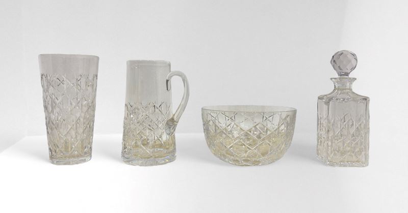 Tiffany & Co. - Set in cristallo con motivo a reticolo, anni '70