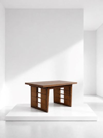 Tavolo da pranzo in legno intarsiato (stile Art Déco, anni Trenta-Quaranta del XX secolo)