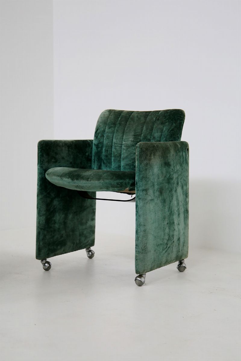 Kazuhide Takahama Set of 10 Chairs Green Mod. Montebello Production Gavina