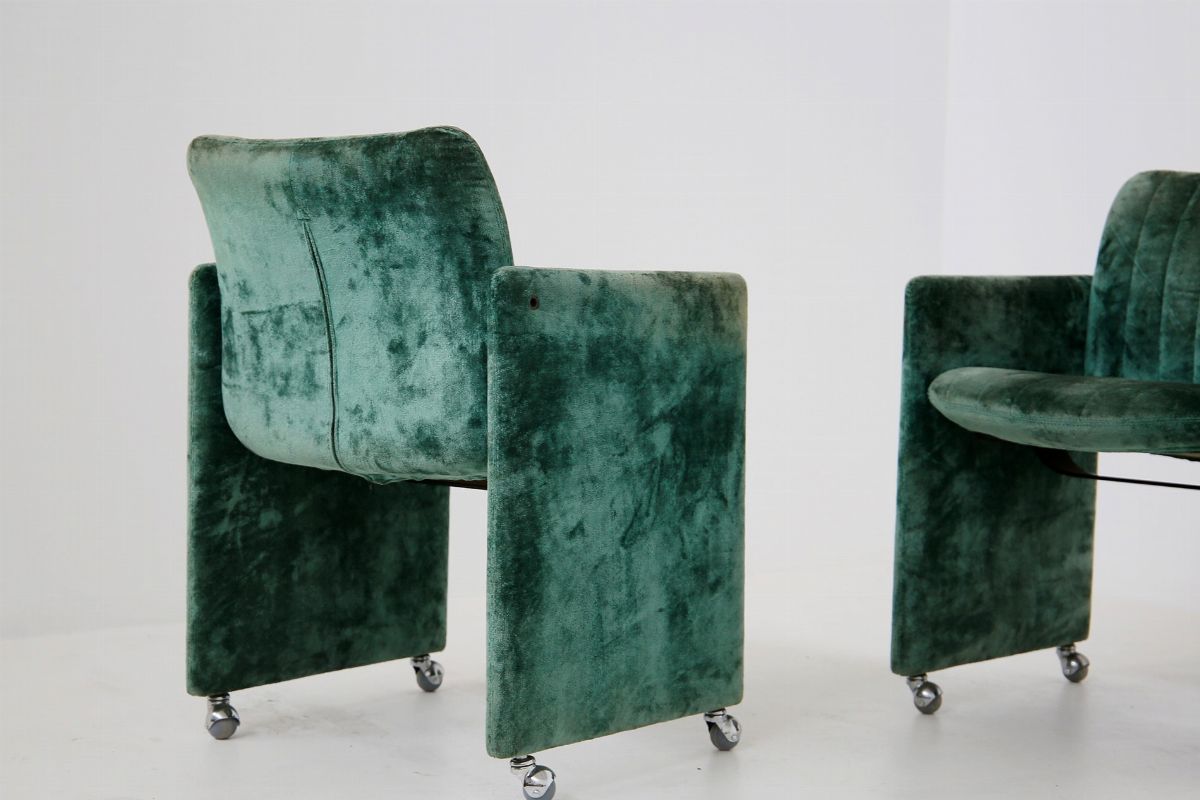 Kazuhide Takahama Set of 10 Chairs Green Mod. Montebello Production Gavina