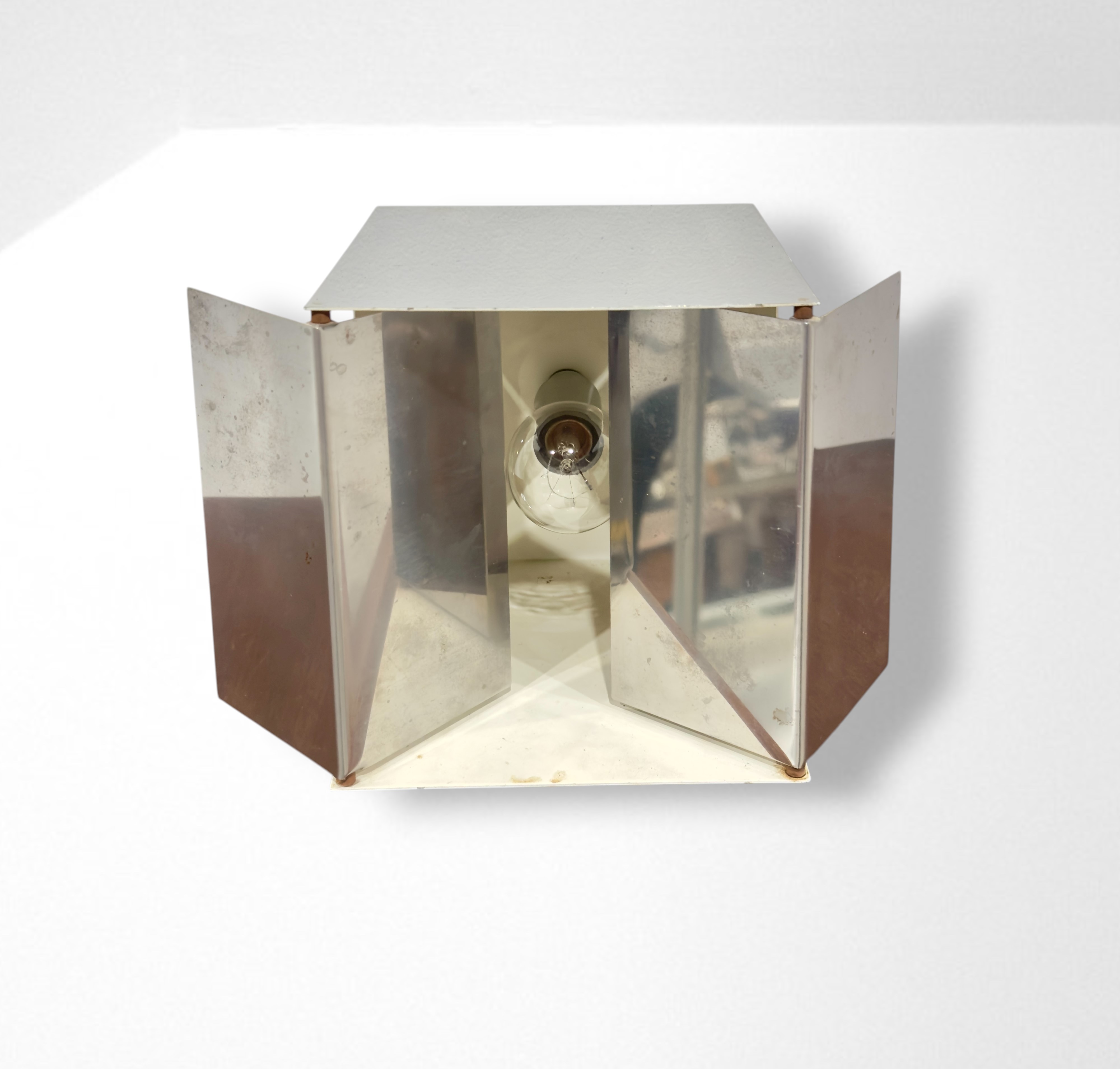 Paolo Tilche - Lampada da tavolo 3H in metallo cromato, 1971