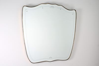 Specchio da parete con cornice in ottone