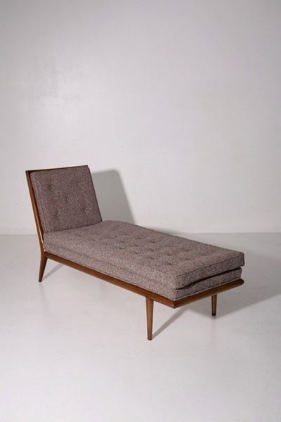 Chaise Lounge in legno e tessuto multicolor