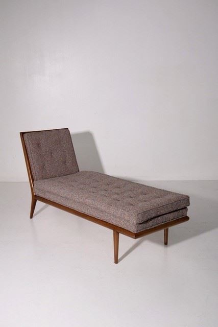 Gibbings T.h. Robsjohn - Chaise Lounge in legno e tessuto multicolor
