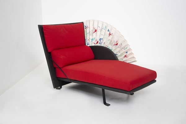 Paolo Nava - "Le Mirande" Chaise Longue By Paolo Nava for Flexiform in Leather and Cotton