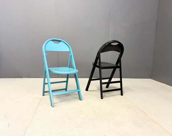 Achille Castiglioni -  Sedie pieghevoli (attr.),  Set di 2