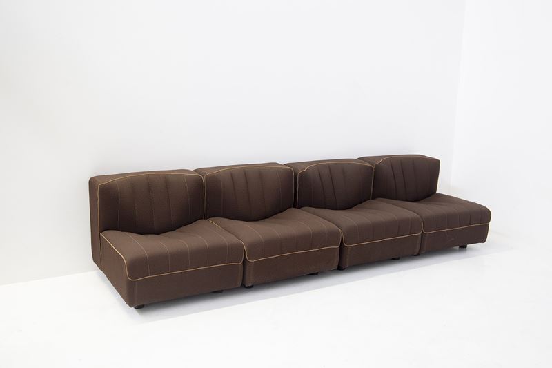 Brown Fabric Modular Sofa by Tito Agnoli for Arflex