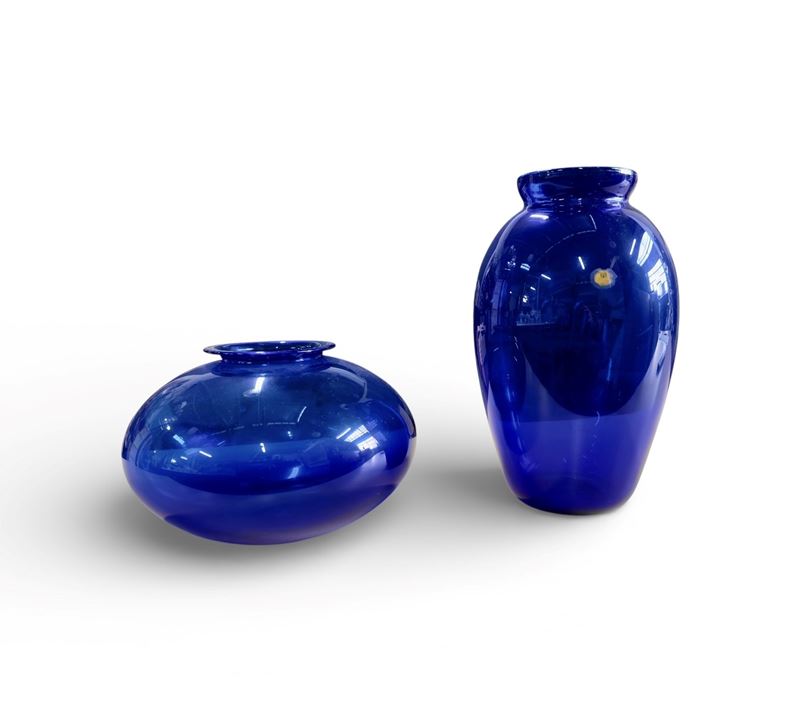 Coppia di Vasi in vetro soffiato