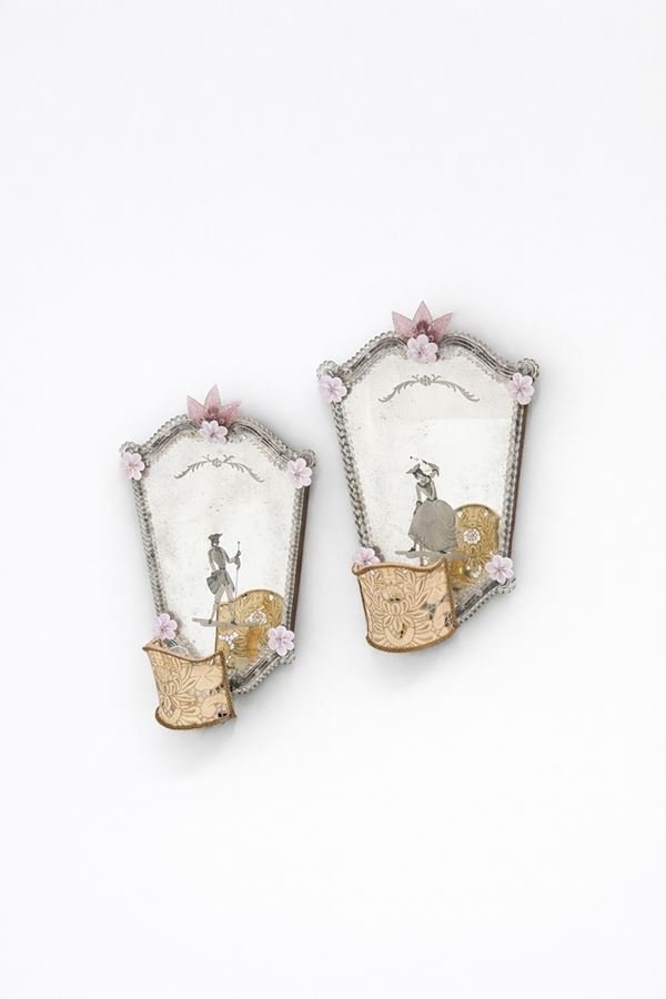 Murano Glass - Coppia di lampade