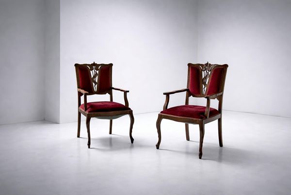 Manifattura Italiana - Art Nouveau Armchairs