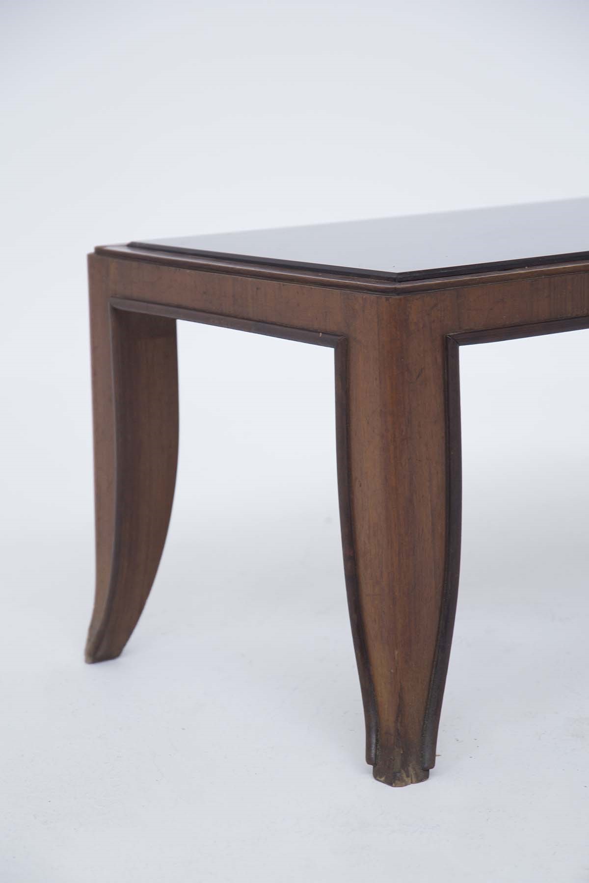 Gio Ponti (attr.) - Tavolino basso in legno e vetro scuro