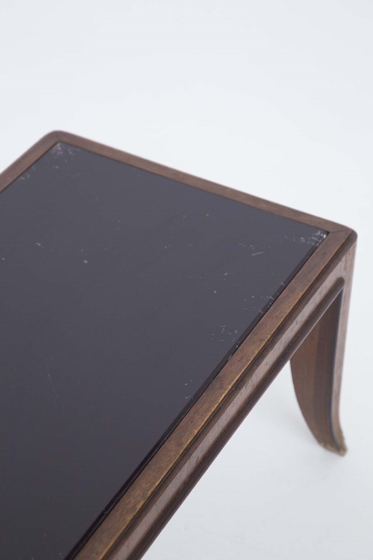 Gio Ponti (attr.) - Tavolino basso in legno e vetro scuro