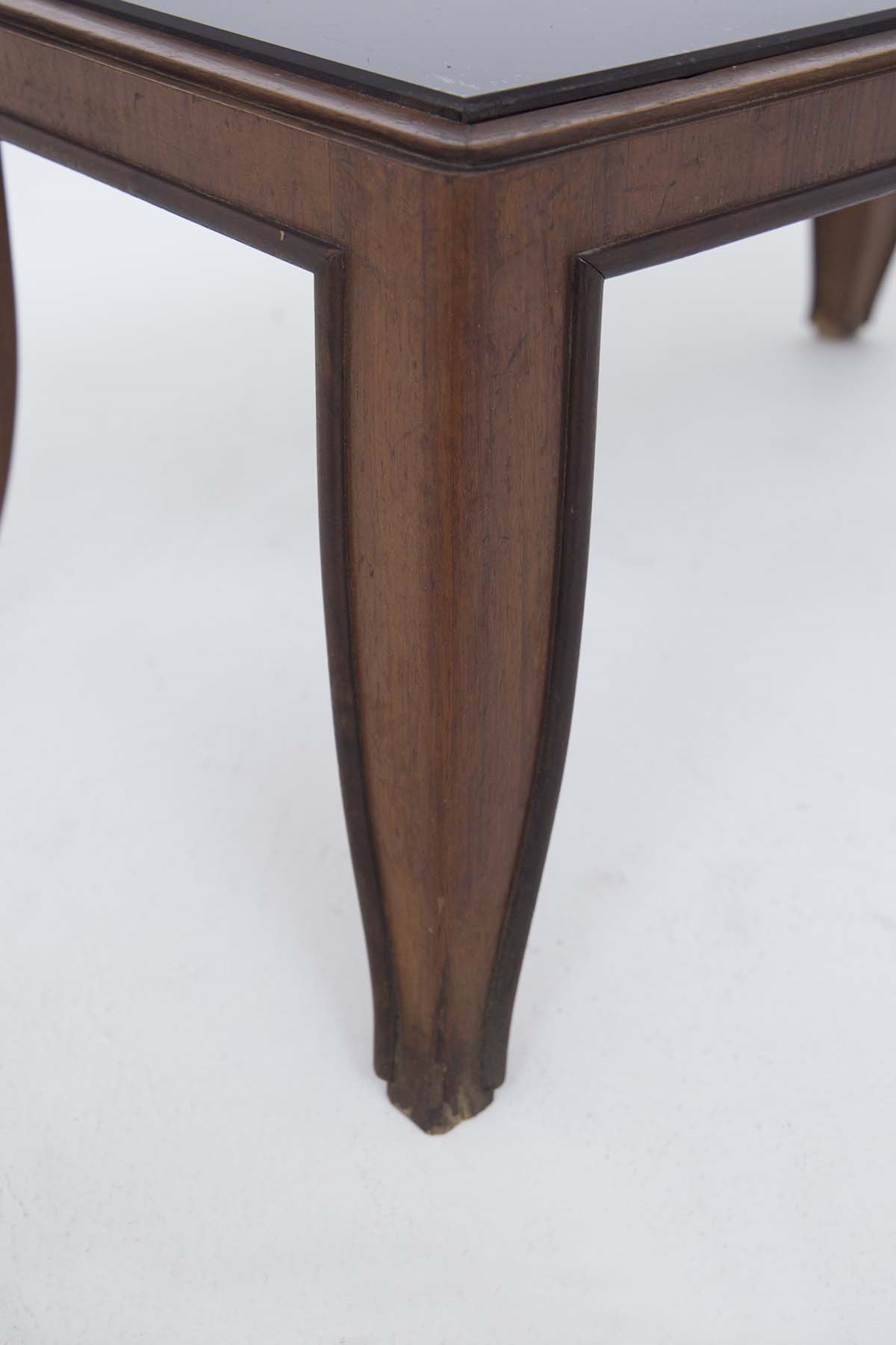 Gio Ponti (attr.) - Tavolino basso in legno e vetro scuro