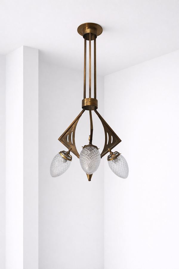 Manifattura Italiana - Lampadario Art Nouveau