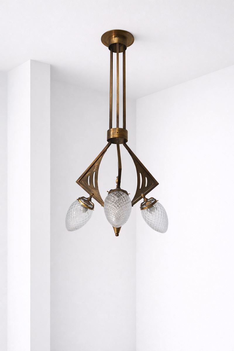 Manifattura Italiana - Lampadario Art Nouveau