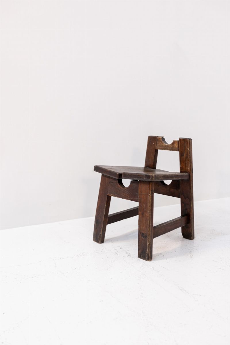 Set of Five Italian Wooden Stools