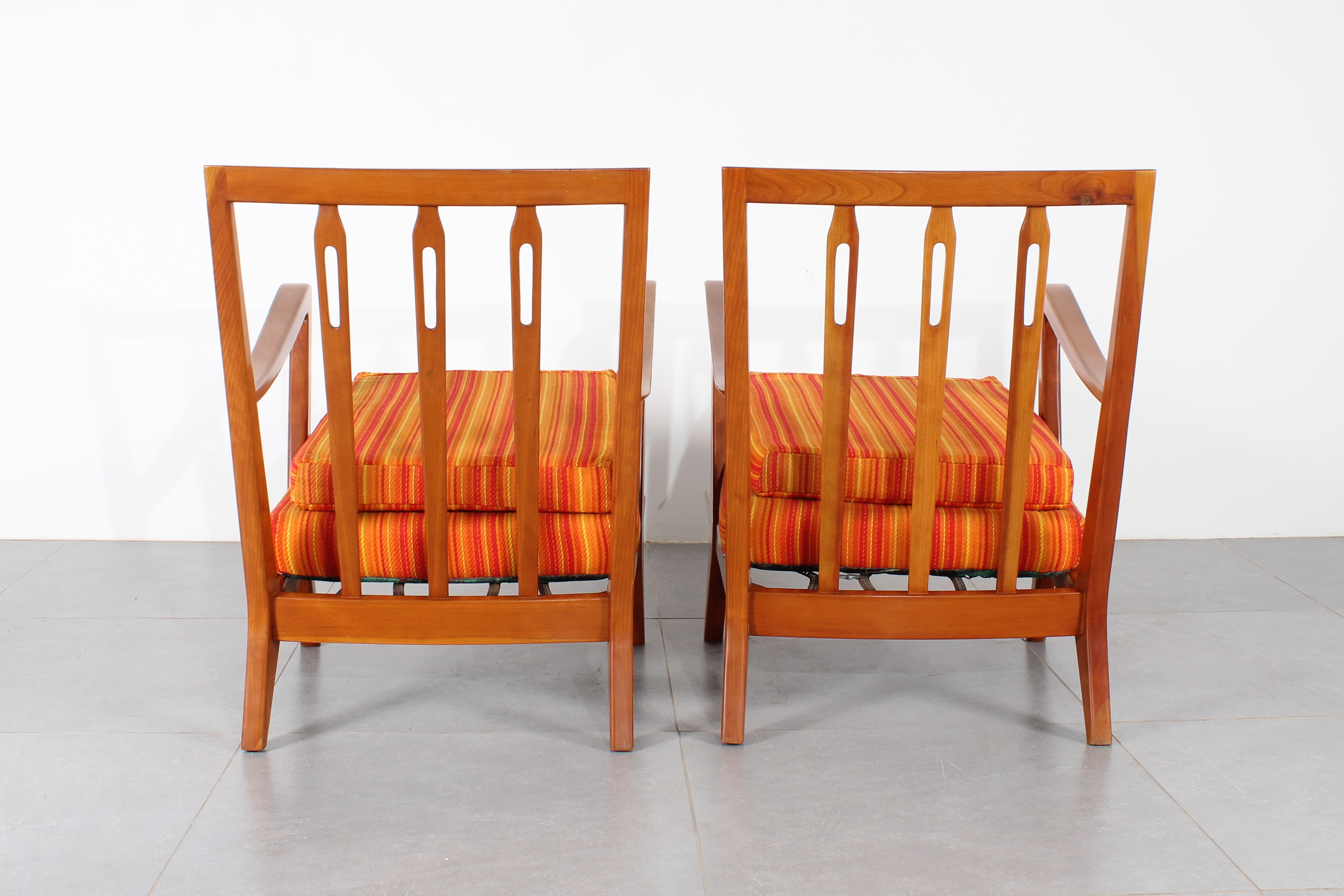 Gio Ponti - Coppia di poltrone modello 516 per Cassina, legno e metallo, anni '50