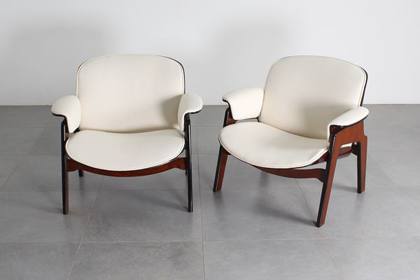 Ico Parisi - Coppia di poltrone di Ico Parisi per MiM