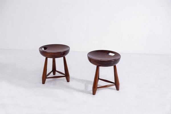 Pair of Sergio Rodrigues Model Mocho Stools