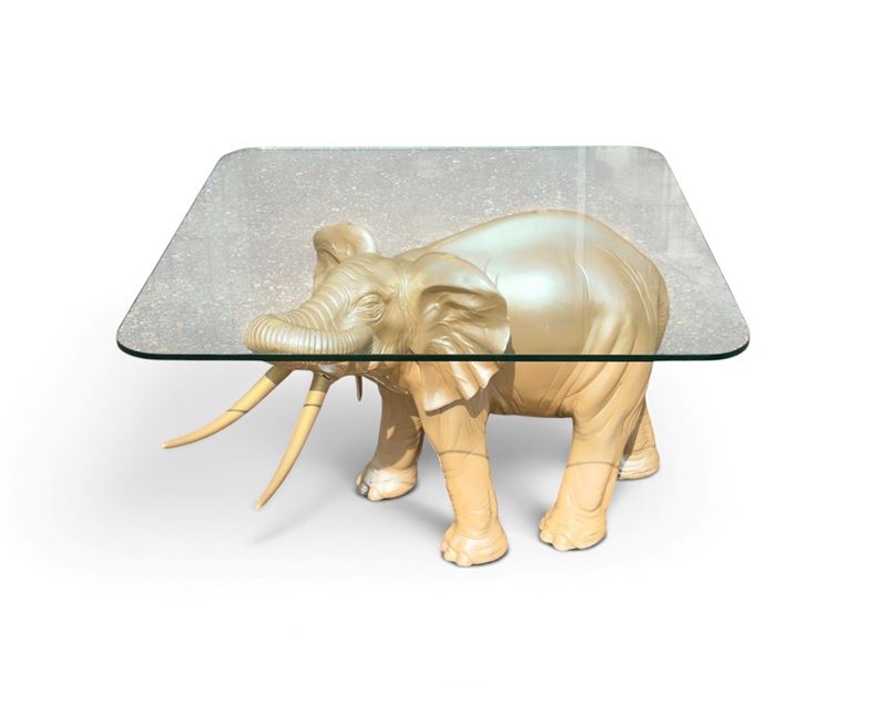 Tavolo da salotto con base scultorea
