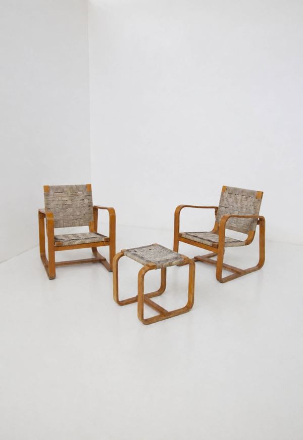 Giuseppe Pagano - Set poltrone e pouf